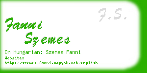 fanni szemes business card